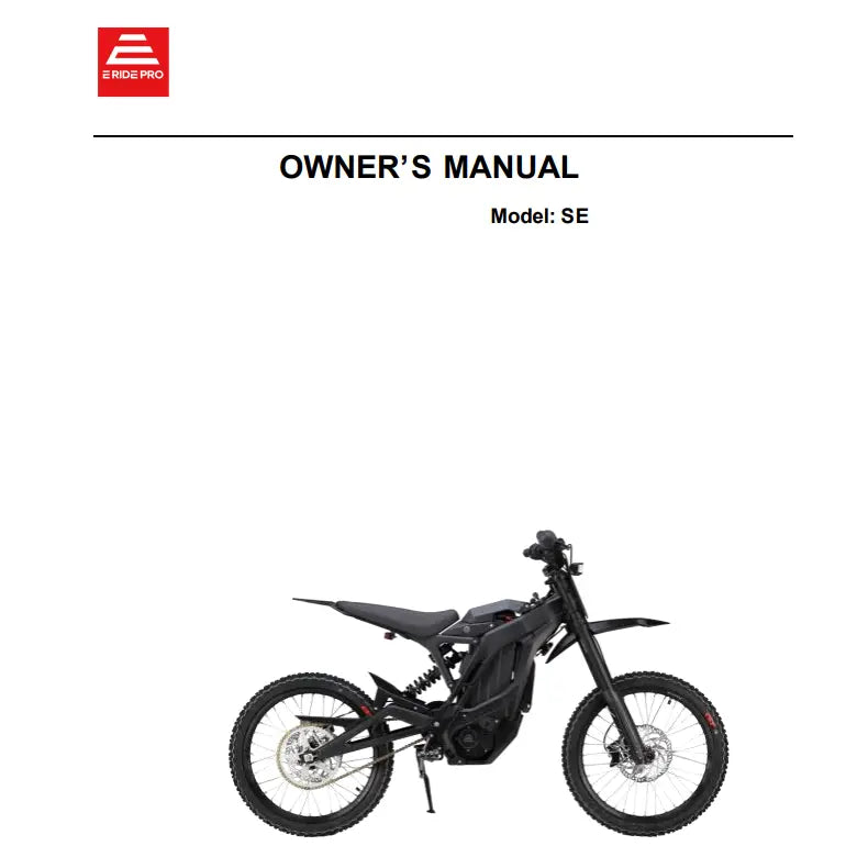 E Ride Pro SE user manual