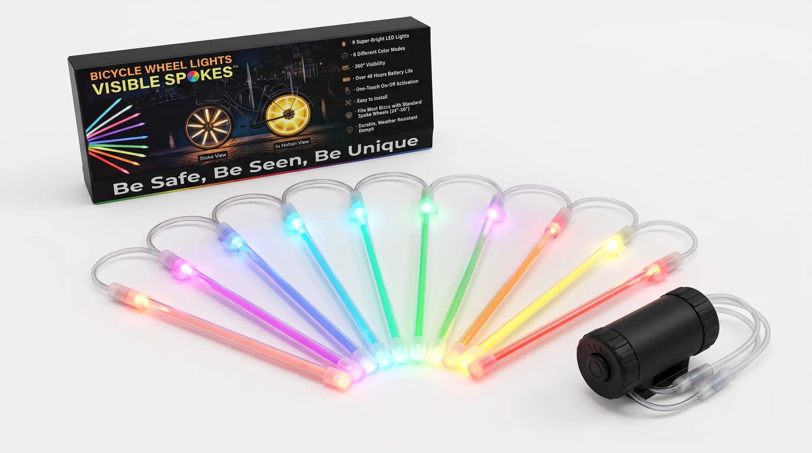 Visible Spokes | Multicolor LED Bicycle Wheel Lights