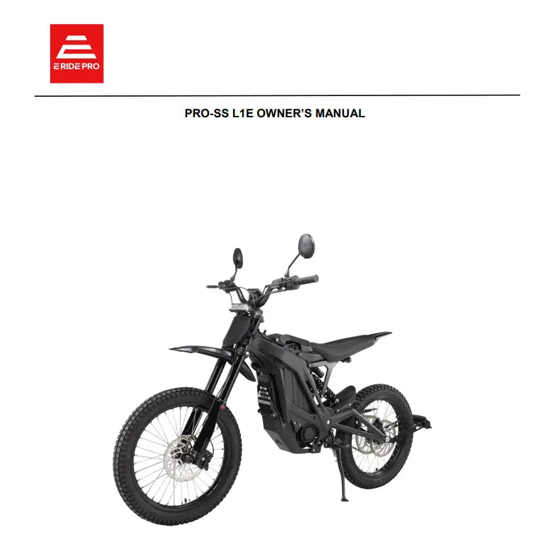 E Ride Pro SS L1E user manual