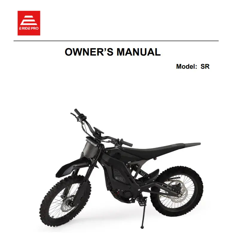 E Ride Pro SR user manual