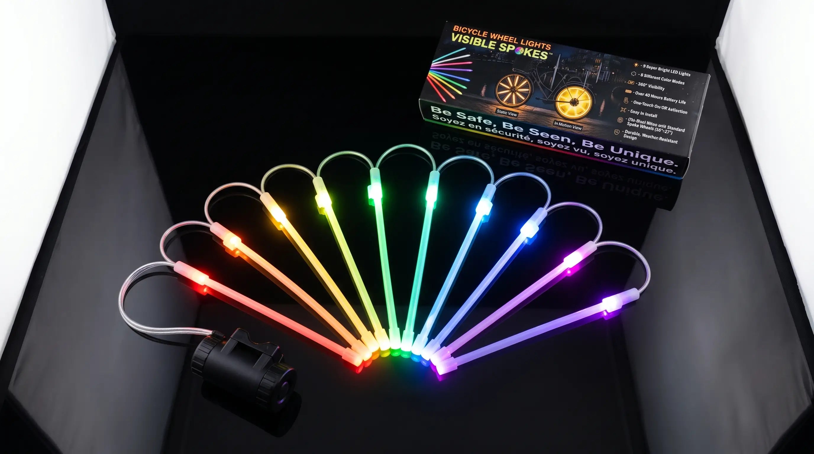 Visible Spokes | Multicolor LED Bicycle Wheel Lights